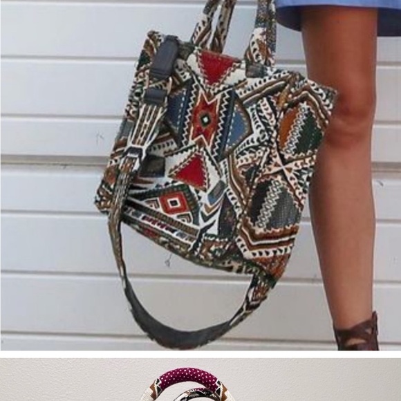 Zara Multicolor Geometric Pattern Bag - Picture 11 of 13